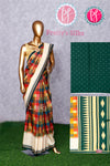 Soft Tussar silk saree - Checks Design- PA47609