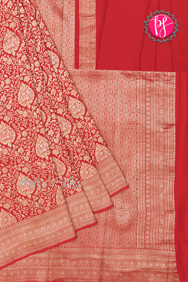 PURE KADDI BANARASI GEORGETTE SILK SAREE-PA47997