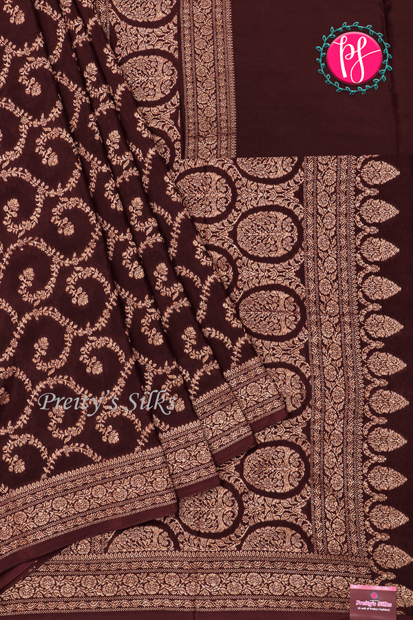 Semi Banarasi crepe silk saree - PA48299