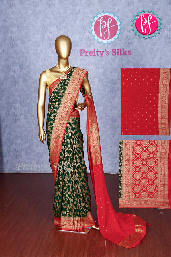 Semi Banarasi Georgette Silk Saree-PA48904