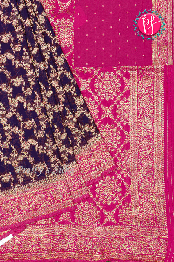 Semi Banarasi Georgette Silk Saree-PA48904