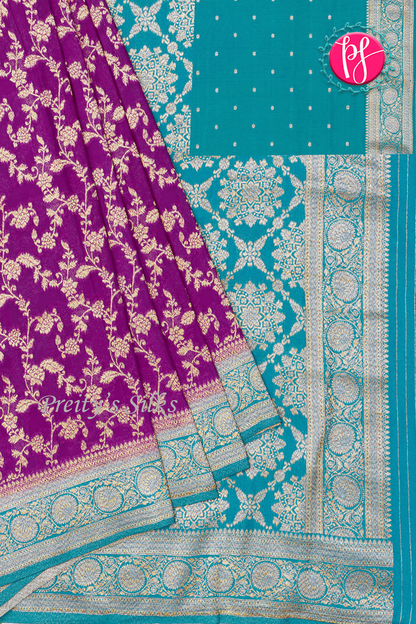 Semi Banarasi Georgette Silk Saree-PA48904
