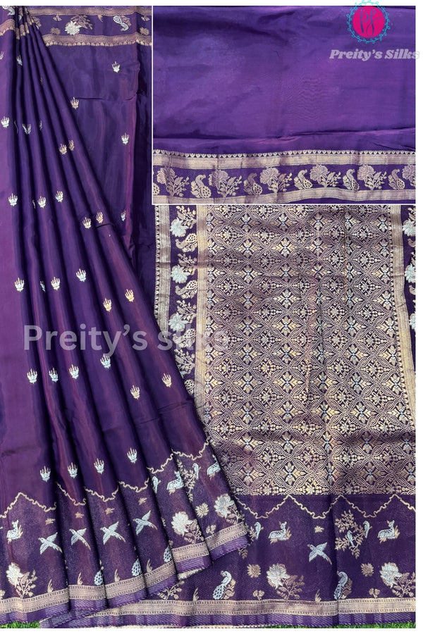 Semi Banarasi silk saree-PA49926(Please check pallu pic before ordering)