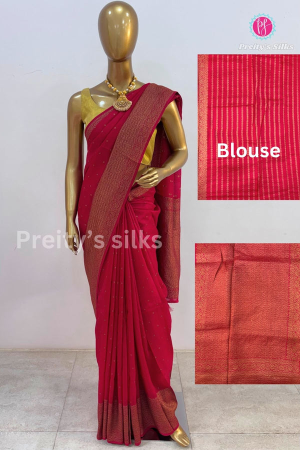 Semi Banarasi Tussar dupion Silk Saree - PA50421