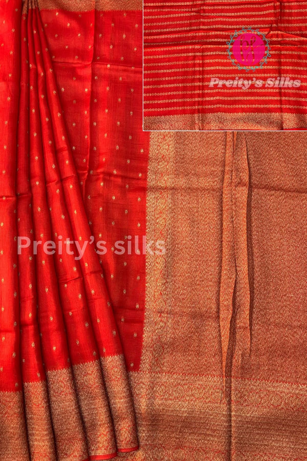 Semi Banarasi Tussar dupion Silk Saree - PA50421