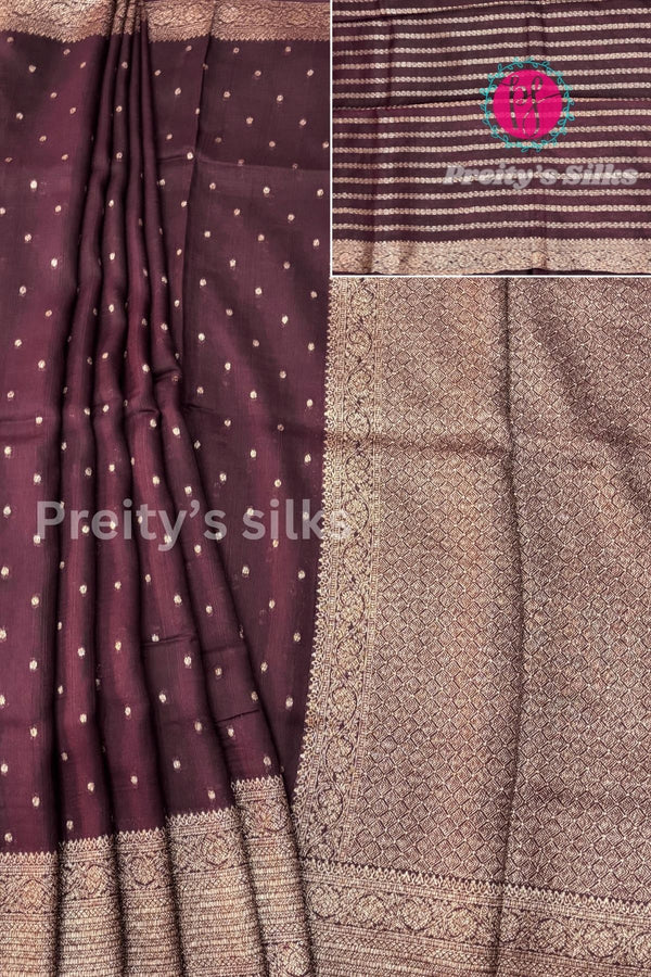 Semi Banarasi Tussar dupion Silk Saree - PA50421