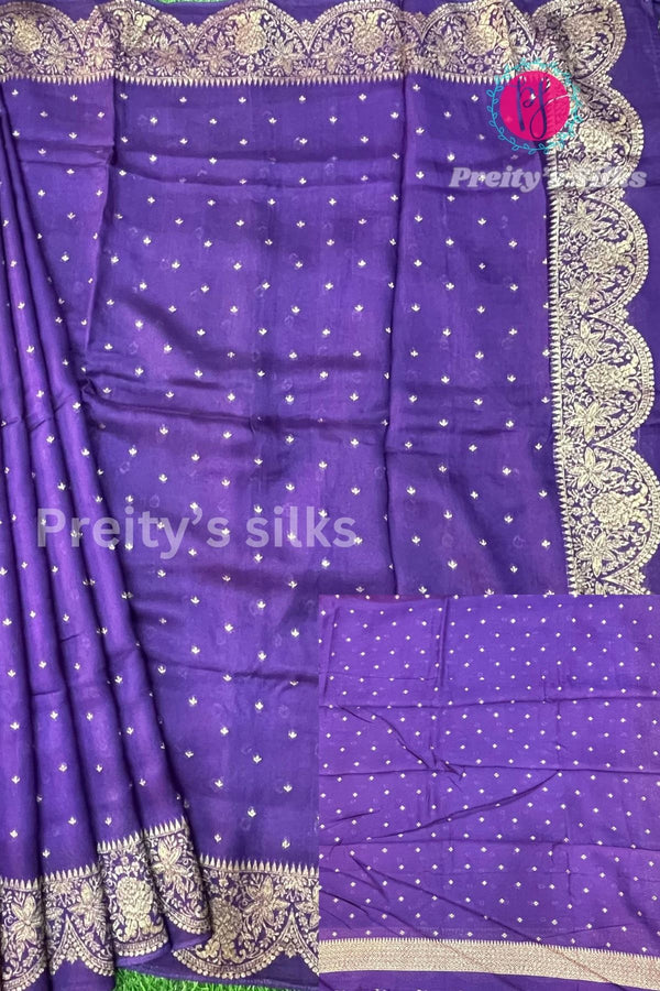 Semi Banarasi Tussar Dupion With Antique Zari Saree-PA50421