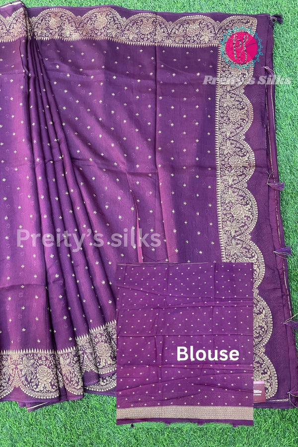 Semi Banarasi Tussar Dupion With Antique Zari Saree-PA50421