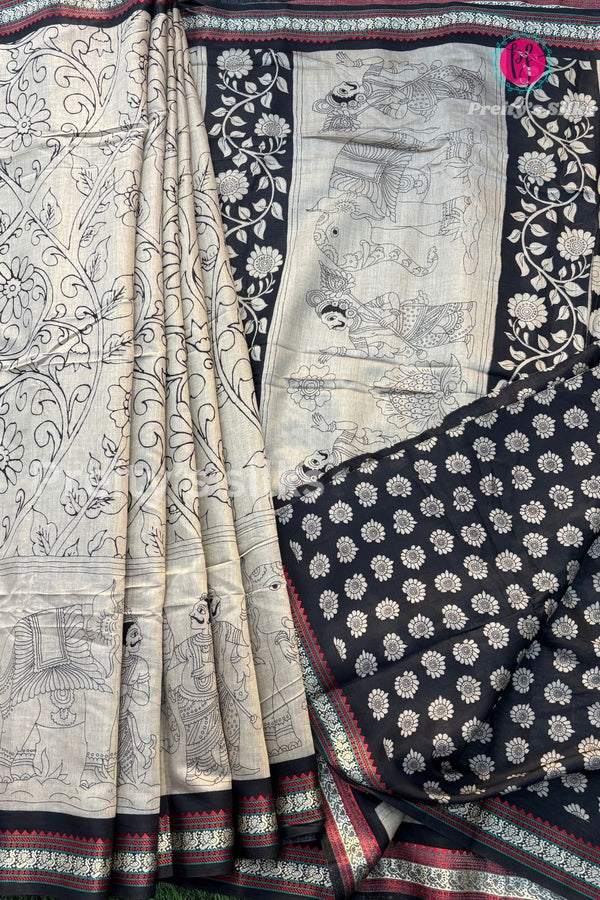 Cotton Blend Silk Saree -Kalamkari Prints-PA52094