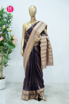 Munga Crepe Silk Saree with checks pattern- PA53740