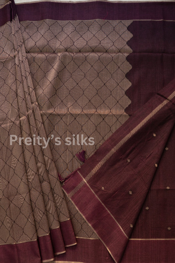 Banarasi Tussar Silk Saree with Brocade weaving -PA55221