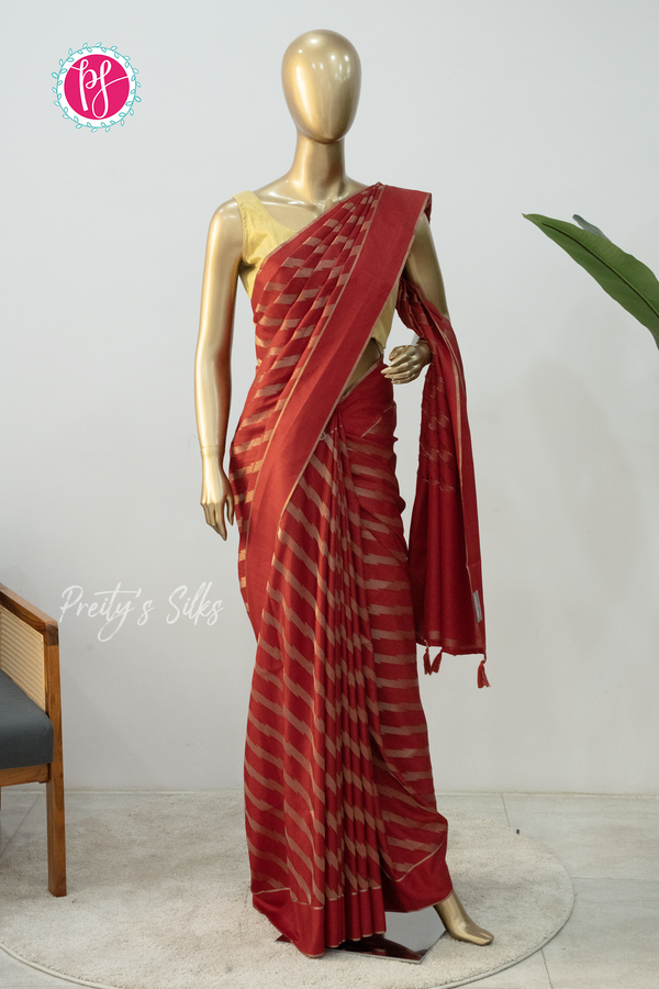 Semi kosa silk with Lahariya Pattern-PA55820