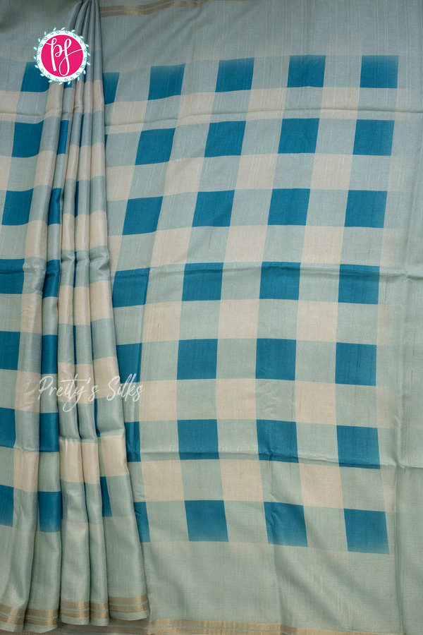 Soft Tussar Silk Saree with checks Pattern -PA55850