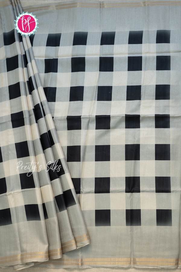 Soft Tussar Silk Saree with checks Pattern -PA55850