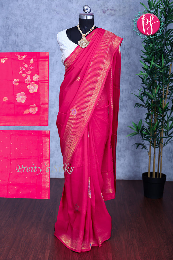 Viscose Crepe Silk Saree-PF78401