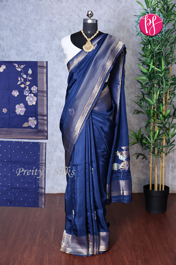 Viscose Crepe Silk Saree-PF78401