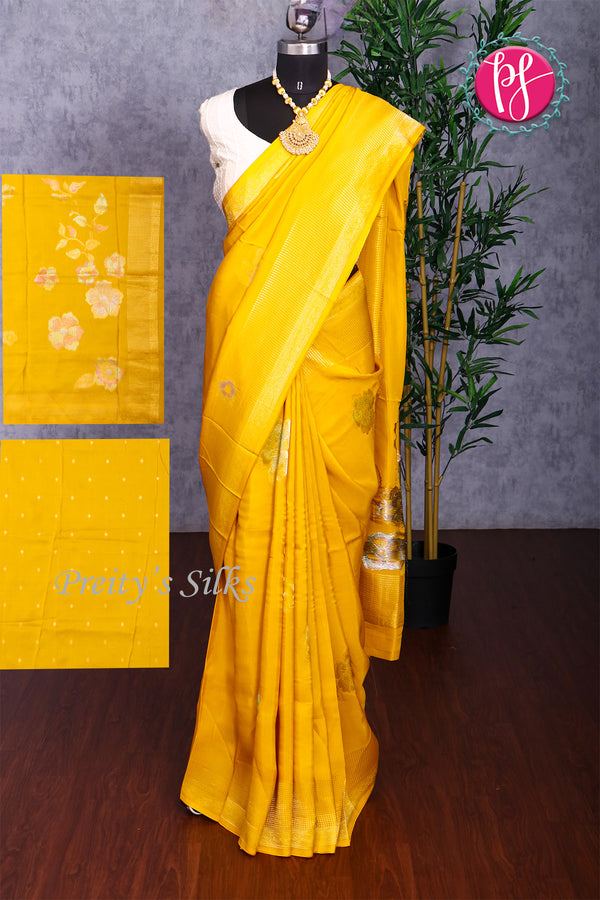 Viscose Crepe Silk Saree-PF78401