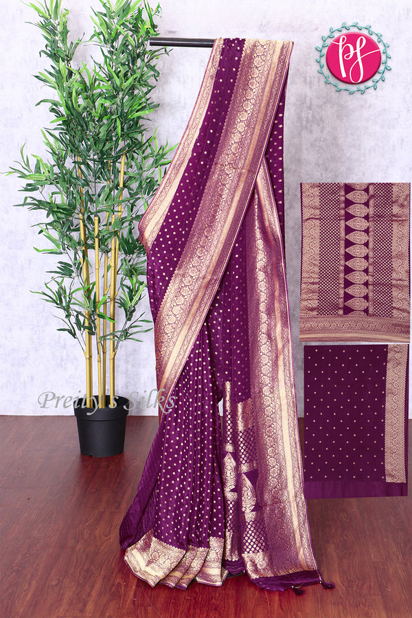 Premium Banarasi Crepe Silk Saree-PF83656