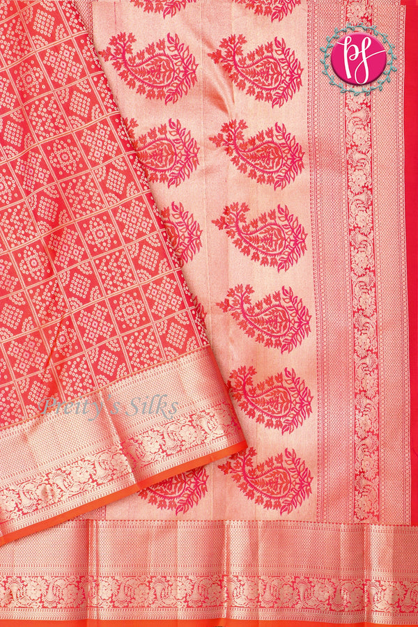 Pure Kanchipuram Silk Saree-Red-PA04489