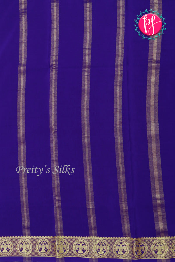 Pure Mysore Crepe Silk Saree-Navyblue-PA29132