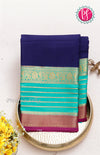 Pure Mysore Crepe Silk saree-Navyblue And Lightblue-PF45498