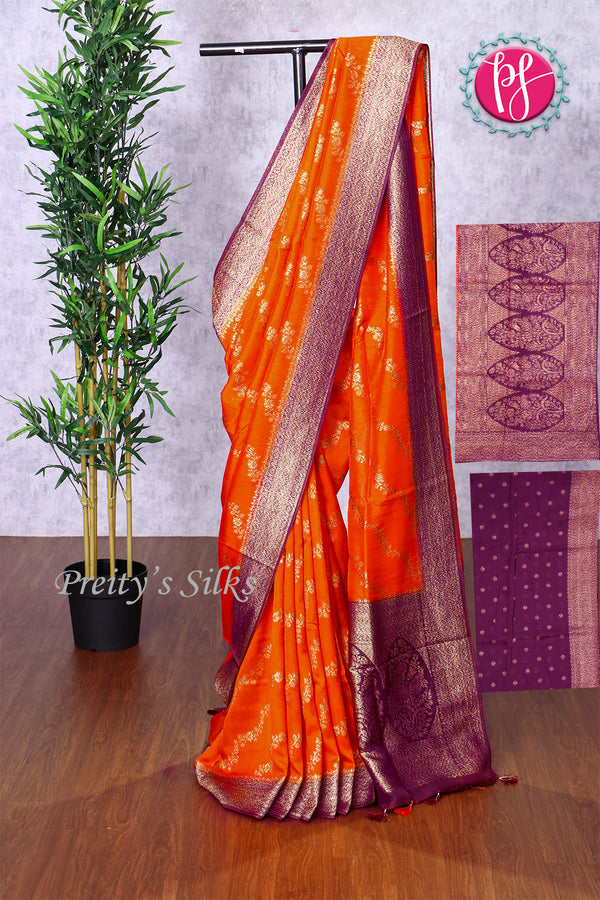 Semi Tussar Georgette Silk Saree-PF83329