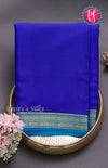 Pure Mysore Crepe Silk saree-Royal blue And Lightblue-PF37968